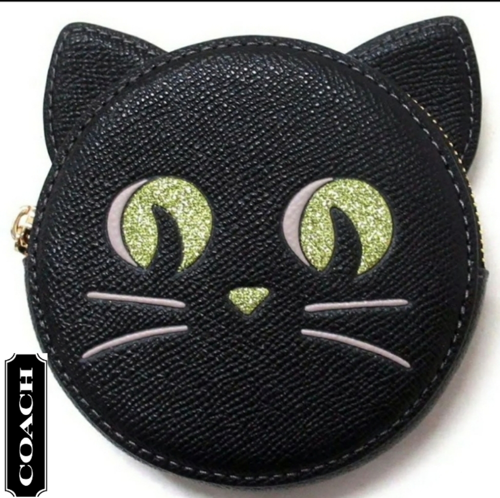 COACH HALLOWEEN CAT COIN CASE